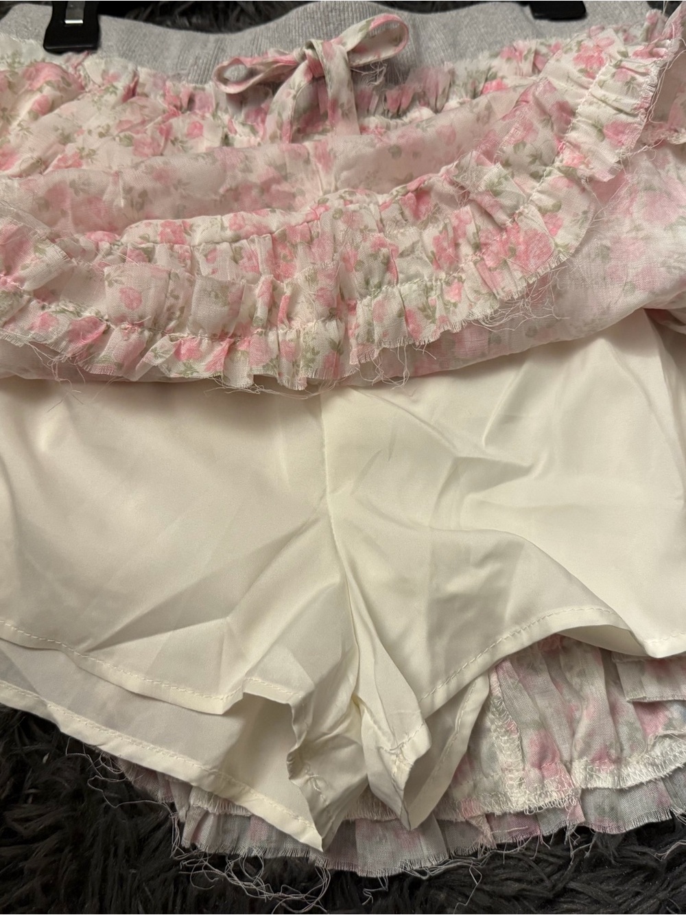 Floral Pink Ruffle Mini Skort - Picture 3 of 8